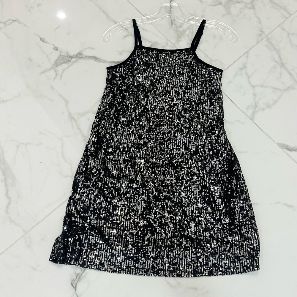 Sparkling ~ STRETCHY ~ Black Sequin Kids Dress